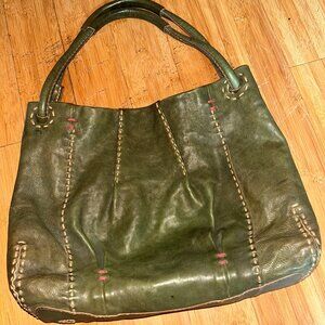 * SOLD* Handsitched Green Leather bag